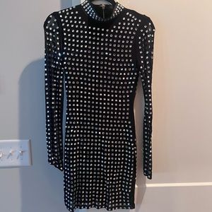 High neck mini dress